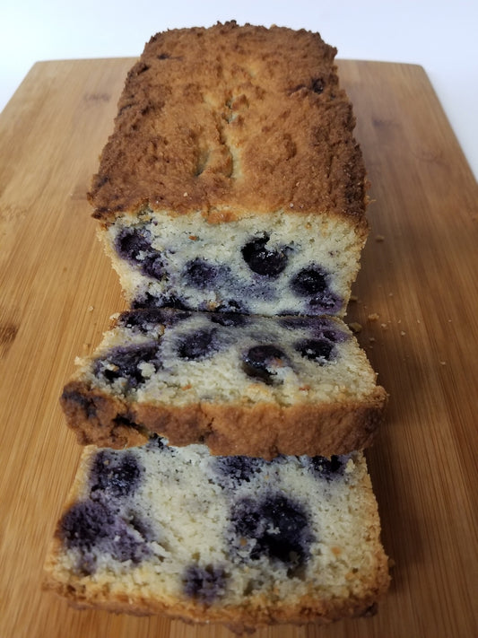 Keto Blueberry Loaf Cake, Sugar Free, Low Carb, Gluten Free, Diabetic, Ketogenic